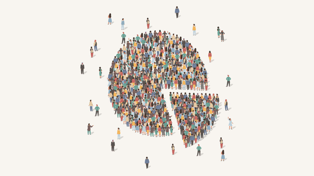 graphic of people as a pie graph