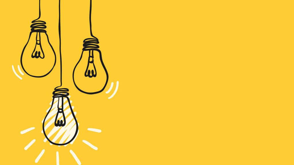 3 hanging lightbulbs graphic