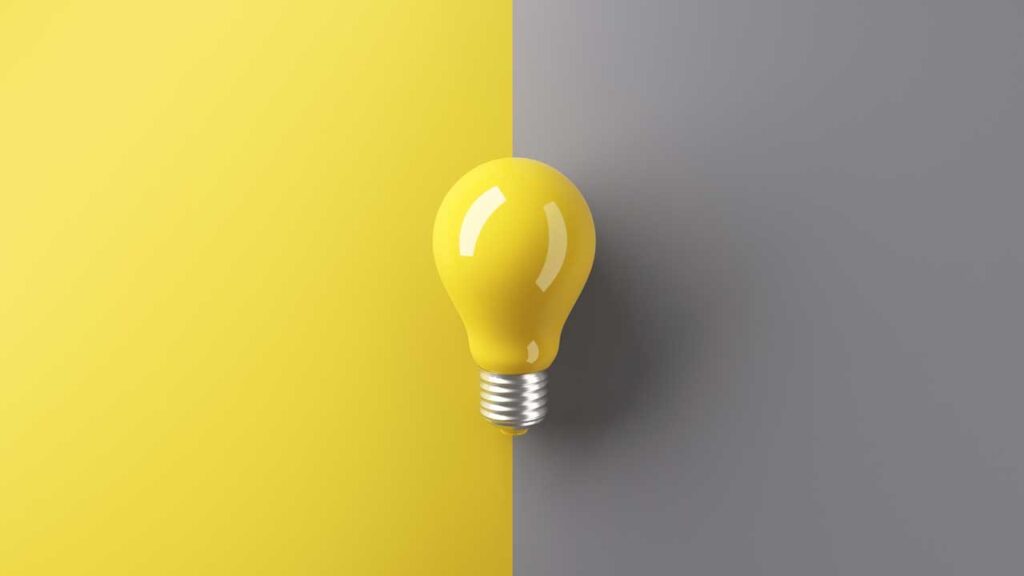 yellow lightbulb