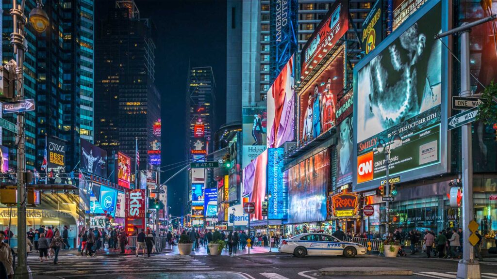 digital billboards in city