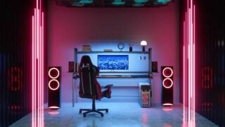 gaming chair in front of gaming PC