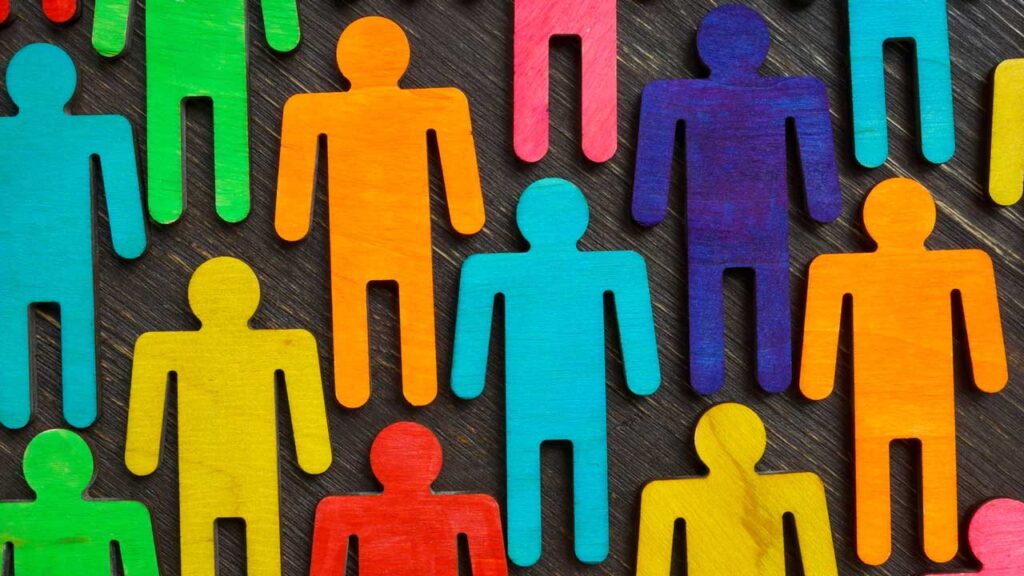 colorful human paper cut outs