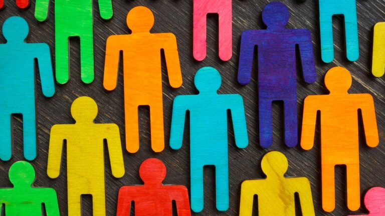 colorful human paper cut outs