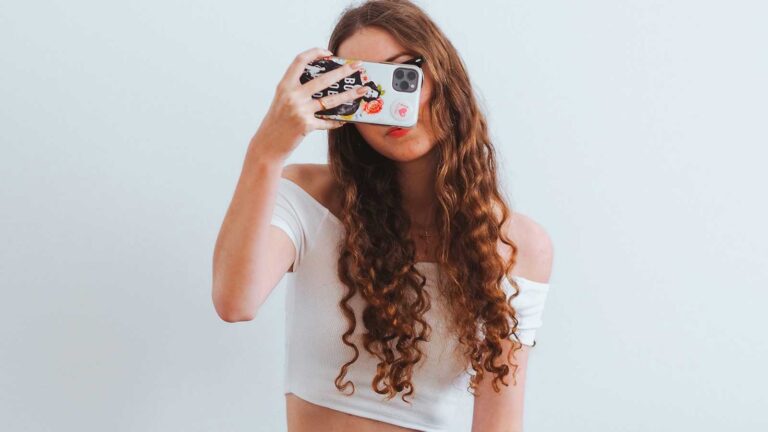 woman taking selfie