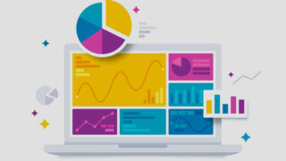 graphic showing screen and graph, data