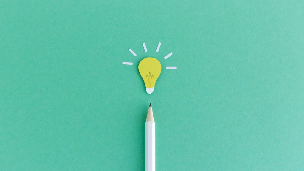 pencil with a lightbulb