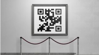 QR code framed on display