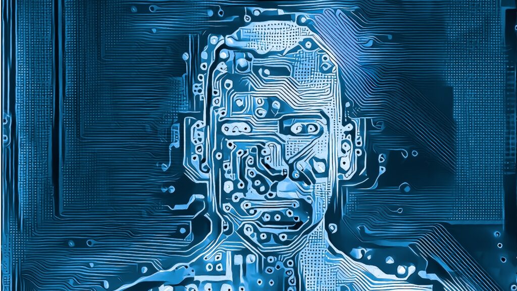 person made of digital graphics