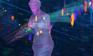 statue of venus with digital graphics overlay