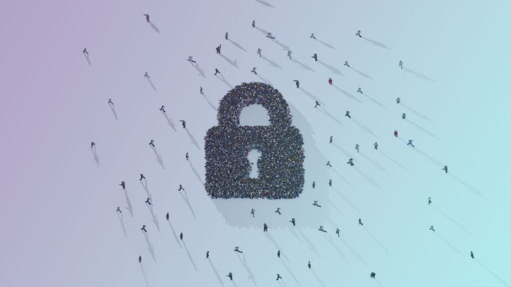 padlock made of people