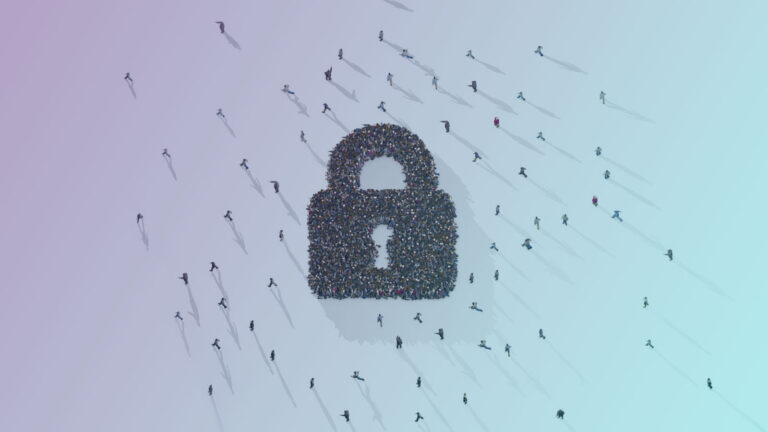 padlock made of people