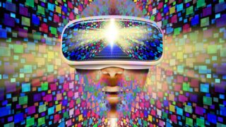 digital image of face with AR glasses