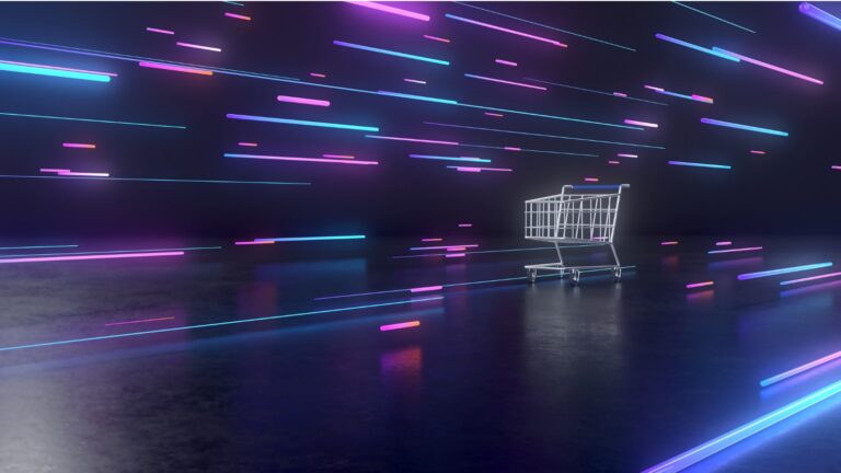 cart in digital background