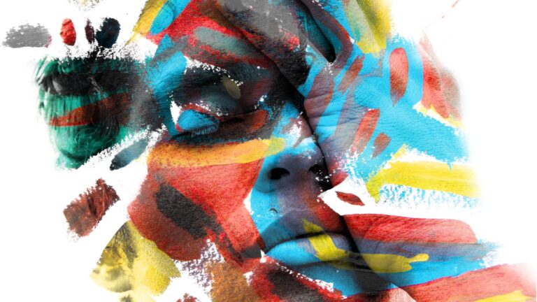 image of Black person with graphically painted face