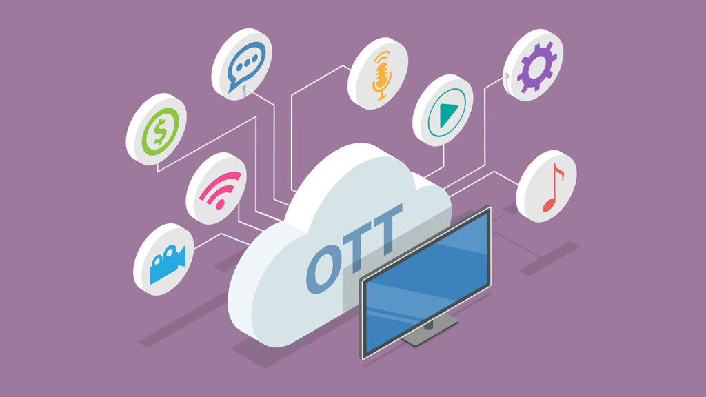 graphic of OTT connected to tv and connections from there
