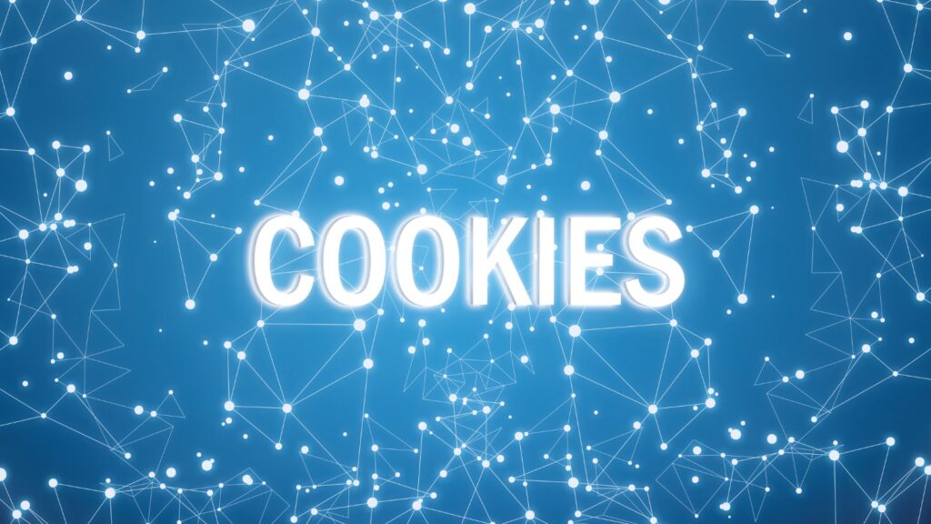 graphic of data points in space surrounding word of cookies