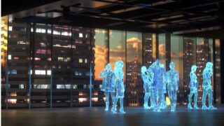 digital people in a real penthouse
