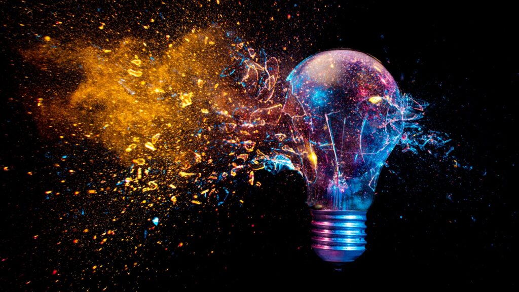 exploding lightbulb