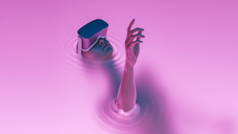 graphic of person using AR