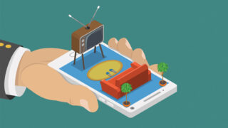phone showing virtual living room layout