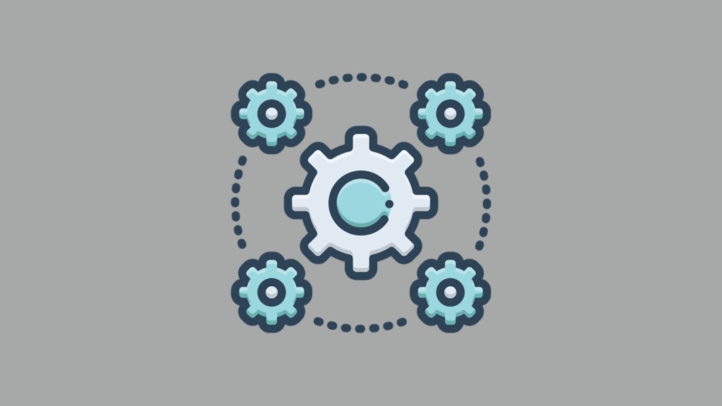 4 cogs around a big cog