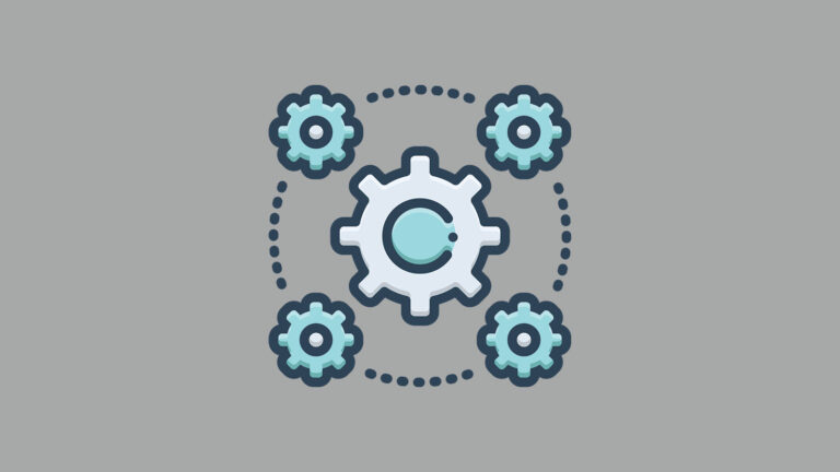 4 cogs around a big cog