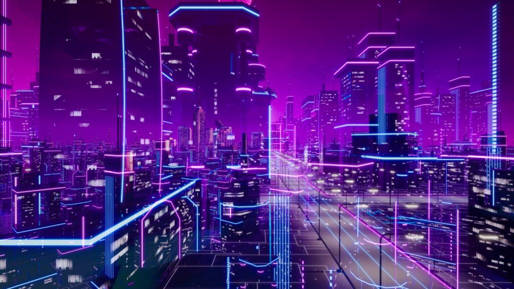 cyber city concept graphic