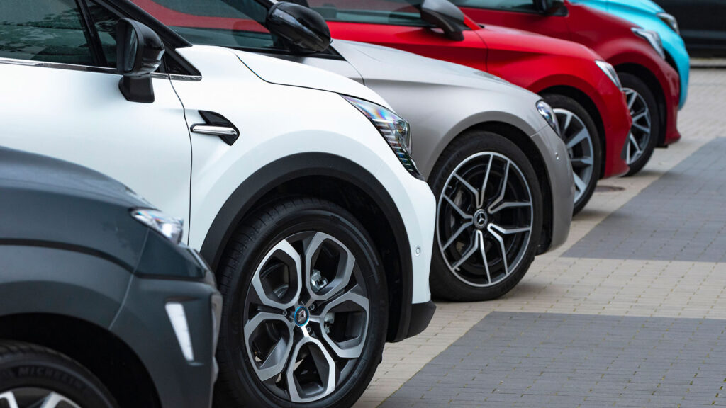 photo of front of cars in a row