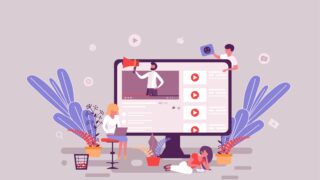 flat-web-page-design-template-of-video-blogging-homepage-or-header-vector