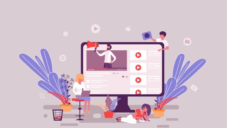 flat-web-page-design-template-of-video-blogging-homepage-or-header-vector