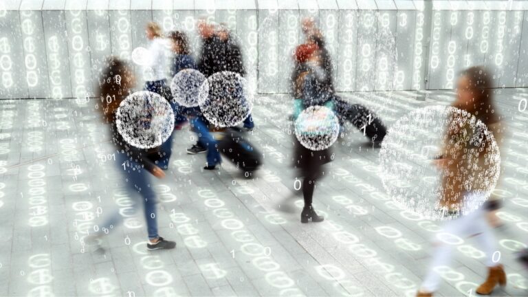 blurry photo of people in data matrix