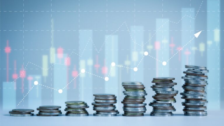 bar graph made of coins