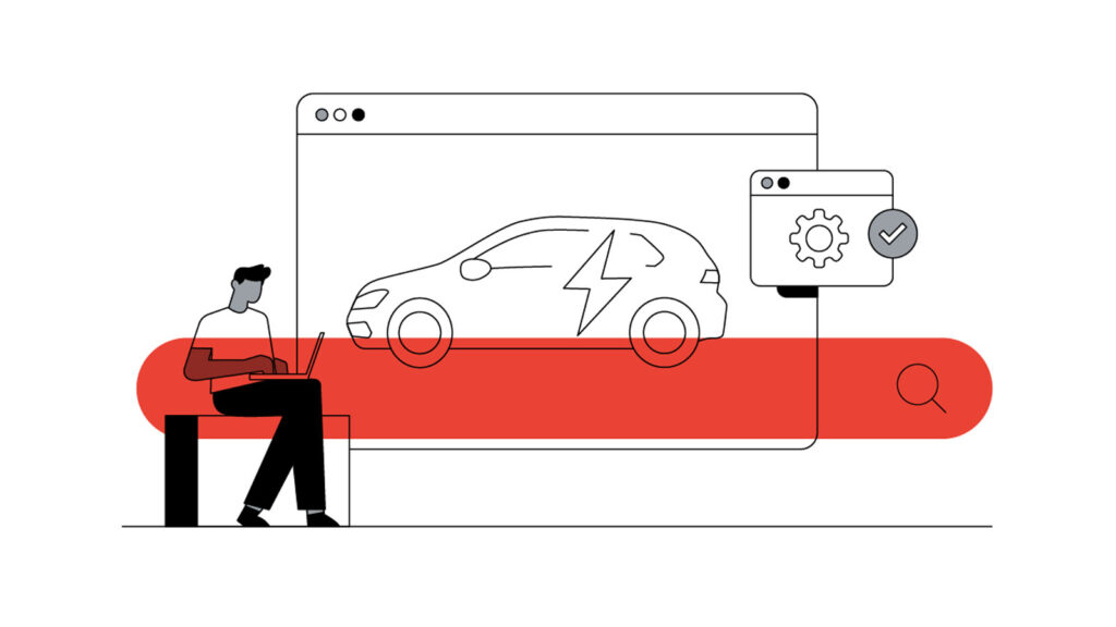 Illustration of EV auto buyer