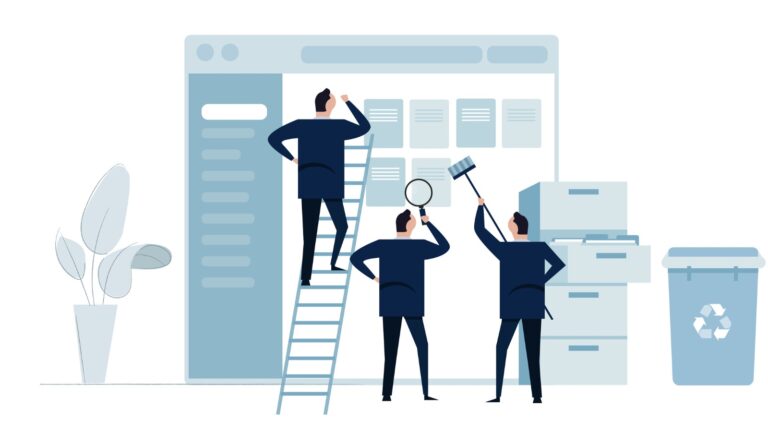 Data cleansing clear wipe bad error file from system removing bad data stock illustration