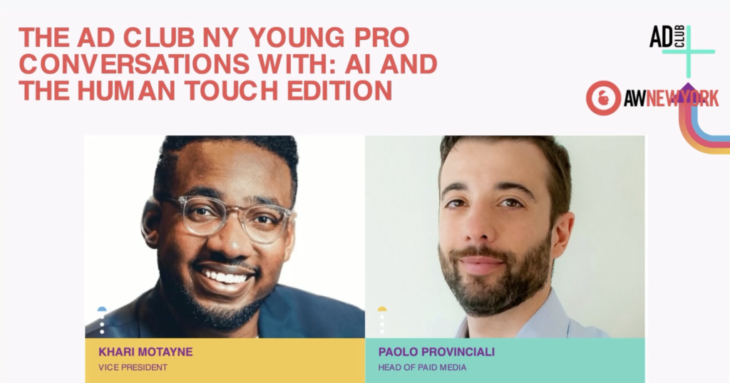 The AD Club NY Young Pro Conversations With: AI and the Human Touch Edition