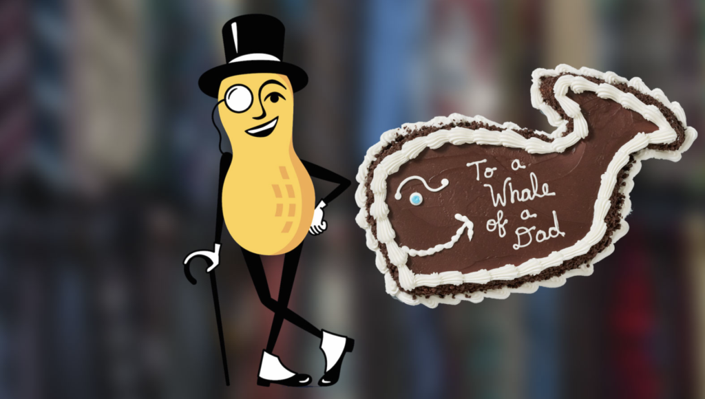 Mr. Peanut, Fudgie the Whale Prep for Father’s Day Celebrations