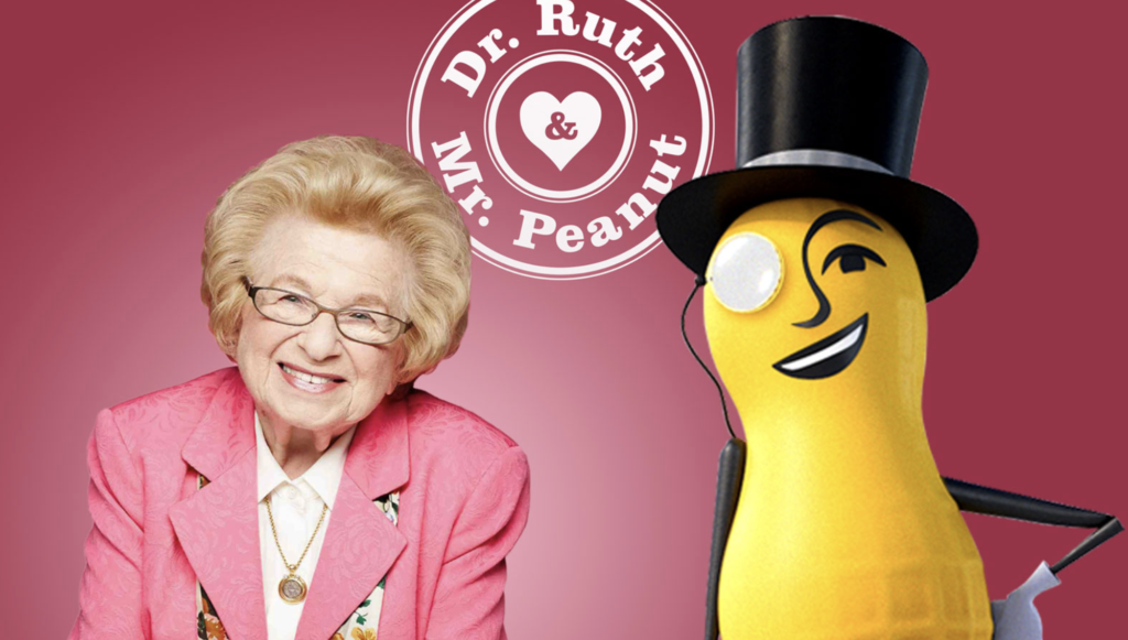 Mr. Peanut Is A Blushing Love Guru In Valentine’s Day Collab With Dr. Ruth