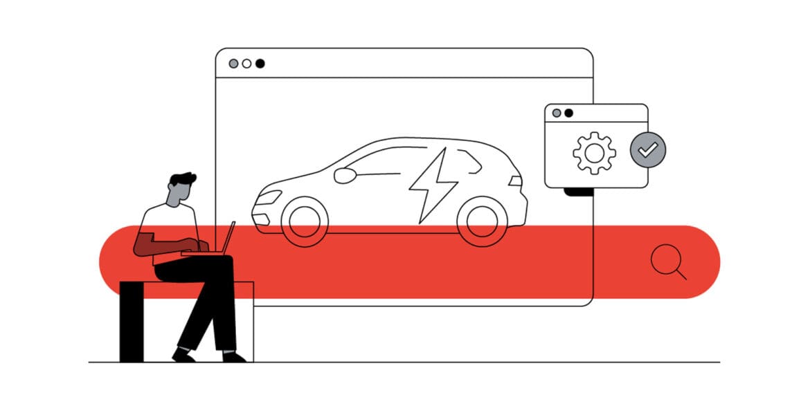 Illustration of EV auto buyer